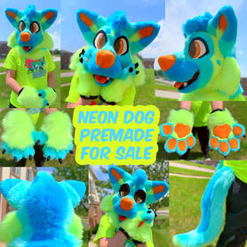Yellow & Blue Neon Dog Premade (mini partial)- July 2022 Yellow & Blue Neon Dog Premade (mini partial)- July 2022