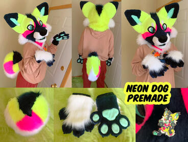 Yellow & Pink Neon Dog Premade (mini partial)- Feb 2023 Yellow & Pink Neon Dog Premade (mini partial)- Feb 2023