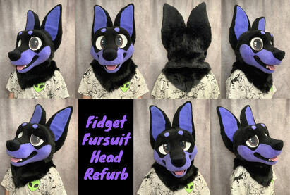 Fidget (fursuit head refurb)- Nov 2024